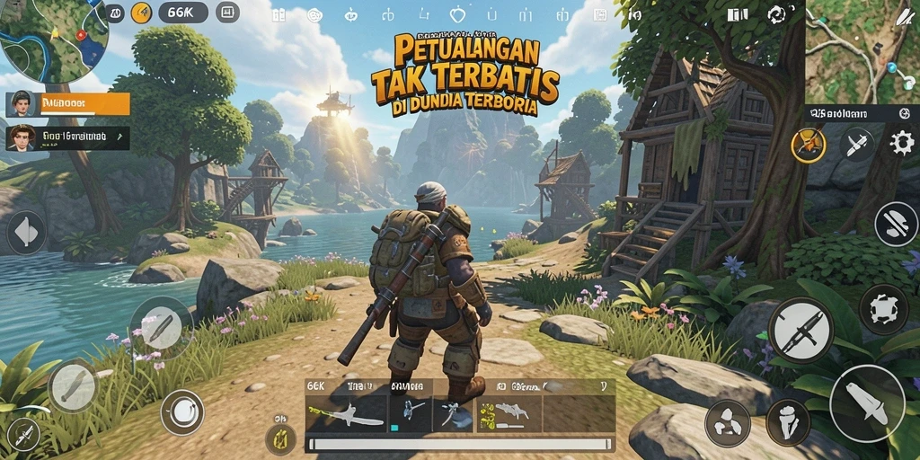 Gameplay seru di dunia terbuka 66K dengan eksplorasi yang mendalam.