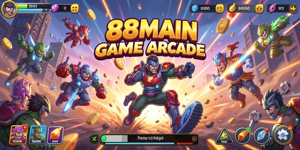 Tampilan gameplay menegangkan dari 88MAIN dengan efek visual yang menawan.