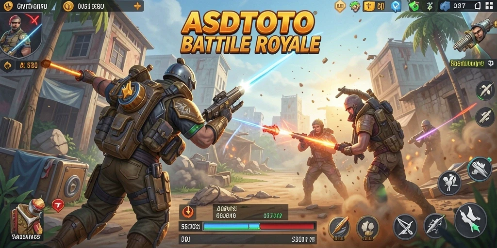 Tampilan gameplay seru dalam ASDTOTO dengan aksi Battle Royale.