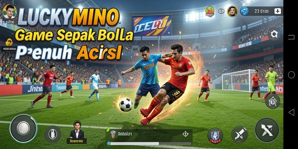 Tampilan gameplay <strong>LUCKYMINO</strong> yang seru dan penuh aksi di lapangan.