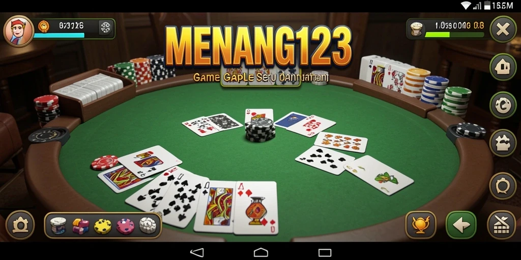 Screenshot utama MENANG123 dengan gameplay Gaple yang menarik.