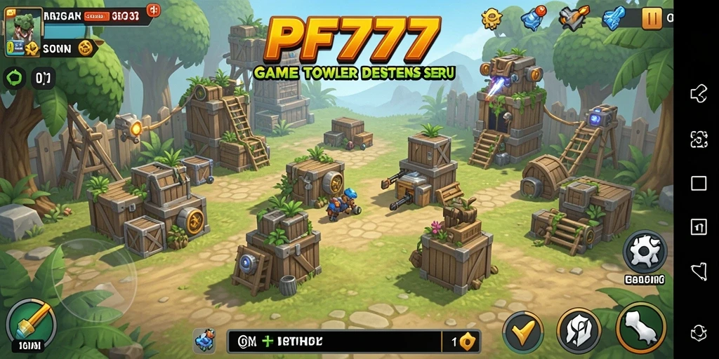 Screenshot PF777 menampilkan aksi menegangkan dalam gameplay Tower Defense.